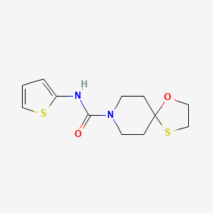 molecular formula C12H16N2O2S2 B2810556 N-(thiophen-2-yl)-1-oxa-4-thia-8-azaspiro[4.5]decane-8-carboxamide CAS No. 1351607-65-2