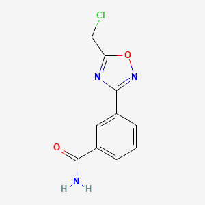 molecular formula C10H8ClN3O2 B2810561 3-[5-(氯甲基)-1,2,4-噁二唑-3-基]苯甲酰胺 CAS No. 2279124-08-0