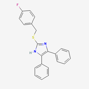 molecular formula C22H17FN2S B2810565 4,5-二苯基-1H-咪唑-2-基 4-氟苄硫醚 CAS No. 339277-38-2