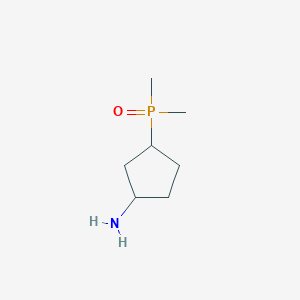 molecular formula C7H16NOP B2810569 3-二甲基磷酰基环戊烷-1-胺 CAS No. 2287316-25-8