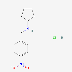 molecular formula C12H17ClN2O2 B2810575 N-(4-Nitrobenzyl)cyclopentanamine hydrochloride CAS No. 1158425-54-7; 70000-59-8