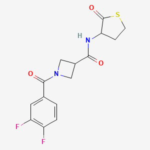 molecular formula C15H14F2N2O3S B2810576 1-(3,4-difluorobenzoyl)-N-(2-oxotetrahydrothiophen-3-yl)azetidine-3-carboxamide CAS No. 1334374-92-3