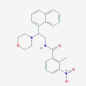 molecular formula C24H25N3O4 B2810579 2-methyl-N-(2-morpholino-2-(naphthalen-1-yl)ethyl)-3-nitrobenzamide CAS No. 942011-64-5