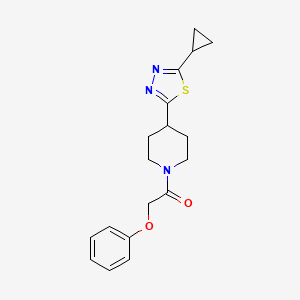 molecular formula C18H21N3O2S B2810589 1-(4-(5-Cyclopropyl-1,3,4-thiadiazol-2-yl)piperidin-1-yl)-2-phenoxyethanone CAS No. 1105203-92-6