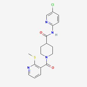 molecular formula C18H19ClN4O2S B2810599 N-(5-chloropyridin-2-yl)-1-[2-(methylsulfanyl)pyridine-3-carbonyl]piperidine-4-carboxamide CAS No. 1209566-03-9