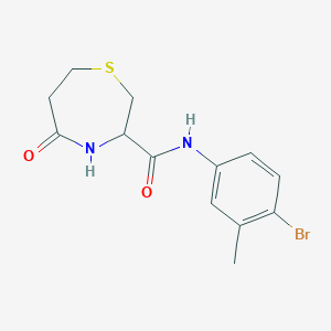 molecular formula C13H15BrN2O2S B2810604 N-(4-溴-3-甲基苯基)-5-氧代-1,4-噻杂辛-3-甲酰胺 CAS No. 1396558-95-4
