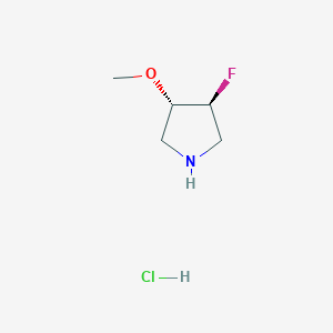 molecular formula C5H11ClFNO B2810607 trans-4-Fluoro-3-methoxypyrrolidine HCl CAS No. 1203566-98-6; 1638761-46-2; 2108511-81-3; 2613300-00-6