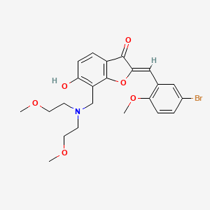 molecular formula C23H26BrNO6 B2810614 (Z)-7-((bis(2-methoxyethyl)amino)methyl)-2-(5-bromo-2-methoxybenzylidene)-6-hydroxybenzofuran-3(2H)-one CAS No. 896596-86-4