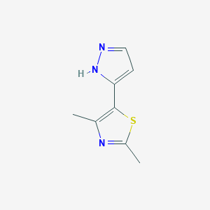 molecular formula C8H9N3S B2810618 2,4-Dimethyl-5-(1H-Pyrazol-3-Yl)-1,3-Thiazole CAS No. 439107-00-3