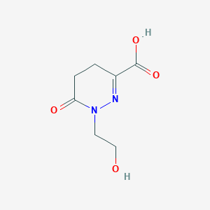 molecular formula C7H10N2O4 B2810619 1-(2-Hydroxyethyl)-6-oxo-1,4,5,6-tetrahydropyridazine-3-carboxylic acid CAS No. 349134-56-1