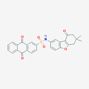 molecular formula C28H21NO6S B281062 N-(7,7-dimethyl-9-oxo-6,7,8,9-tetrahydrodibenzo[b,d]furan-2-yl)-9,10-dioxo-9,10-dihydro-2-anthracenesulfonamide 