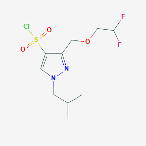 molecular formula C10H15ClF2N2O3S B2810622 3-[(2,2-difluoroethoxy)methyl]-1-isobutyl-1H-pyrazole-4-sulfonyl chloride CAS No. 1856096-27-9