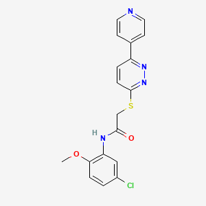B2810632 N-(5-chloro-2-methoxyphenyl)-2-(6-pyridin-4-ylpyridazin-3-yl)sulfanylacetamide CAS No. 872987-89-8