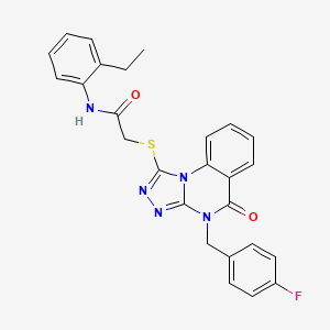 molecular formula C26H22FN5O2S B2810686 N-(2-ethylphenyl)-2-((4-(4-fluorobenzyl)-5-oxo-4,5-dihydro-[1,2,4]triazolo[4,3-a]quinazolin-1-yl)thio)acetamide CAS No. 1111020-46-2