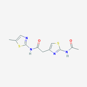 molecular formula C11H12N4O2S2 B2810694 2-(2-乙酰氨基噻唑-4-基)-N-(5-甲基噻唑-2-基)乙酰胺 CAS No. 1235123-54-2