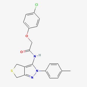 2-(4-chlorophenoxy)-N-[2-(4-methylphenyl)-4,6-dihydrothieno[3,4-c]pyrazol-3-yl]acetamide