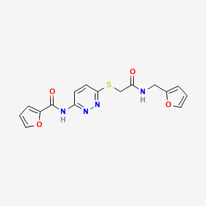 molecular formula C16H14N4O4S B2810697 N-(6-((2-((呋喃-2-基甲基)氨基)-2-氧代乙基)硫)吡啶并[3,2-d]嘧啶-3-基)呋喃-2-羧酰胺 CAS No. 1021026-36-7