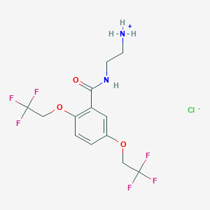 molecular formula C13H15ClF6N2O3 B2810698 2-{[2,5-Bis(2,2,2-trifluoroethoxy)benzoyl]amino}-1-ethanaminium chloride CAS No. 57005-39-7