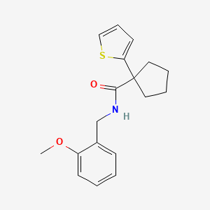 molecular formula C18H21NO2S B2810700 N-(2-methoxybenzyl)-1-(thiophen-2-yl)cyclopentanecarboxamide CAS No. 1049554-47-3
