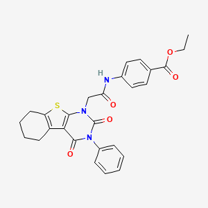 ethyl 4-{[(2,4-dioxo-3-phenyl-3,4,5,6,7,8-hexahydro[1]benzothieno[2,3-d]pyrimidin-1(2H)-yl)acetyl]amino}benzoate