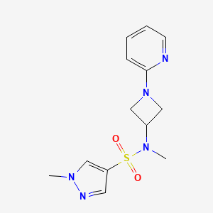 molecular formula C13H17N5O2S B2810707 N,1-Dimethyl-N-(1-pyridin-2-ylazetidin-3-yl)pyrazole-4-sulfonamide CAS No. 2415553-15-8