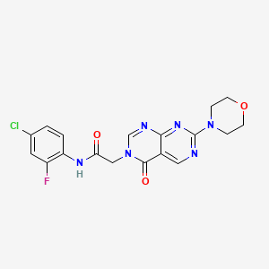 molecular formula C18H16ClFN6O3 B2810720 N-(4-氯-2-氟苯基)-2-(7-吗啉基-4-氧代吡咯并[4,5-d]嘧啶-3(4H)-基)乙酰胺 CAS No. 1286695-67-7