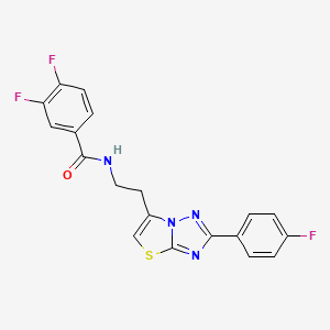 molecular formula C19H13F3N4OS B2810723 3,4-二氟-N-(2-(2-(4-氟苯基)噻唑并[3,2-b][1,2,4]三唑-6-基)乙基)苯甲酰胺 CAS No. 894046-91-4