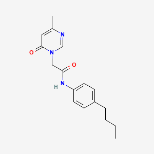 molecular formula C17H21N3O2 B2810725 N-(4-丁基苯基)-2-(4-甲基-6-氧代吡咯嘧啶-1(6H)-基)乙酰胺 CAS No. 1203315-18-7