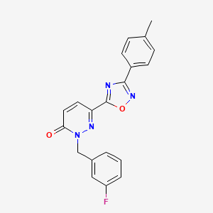 molecular formula C20H15FN4O2 B2810728 2-(3-氟苯甲基)-6-(3-(对甲苯基)-1,2,4-噁二唑-5-基)吡啶并[3(2H)-酮] CAS No. 1251552-55-2