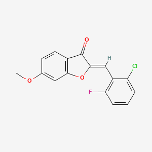 molecular formula C16H10ClFO3 B2810733 (Z)-2-(2-chloro-6-fluorobenzylidene)-6-methoxybenzofuran-3(2H)-one CAS No. 846063-78-3