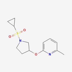 molecular formula C13H18N2O3S B2810736 2-((1-(环丙基磺酰)吡咯啉-3-基)氧基)-6-甲基吡啶 CAS No. 1903918-20-6
