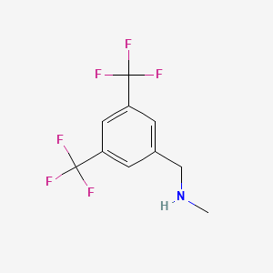 molecular formula C10H9F6N B2810752 {[3,5-Bis(trifluoromethyl)phenyl]methyl}(methyl)amine CAS No. 159820-24-3