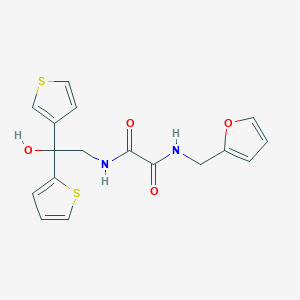 molecular formula C17H16N2O4S2 B2810758 N1-(furan-2-ylmethyl)-N2-(2-hydroxy-2-(thiophen-2-yl)-2-(thiophen-3-yl)ethyl)oxalamide CAS No. 2034401-66-4