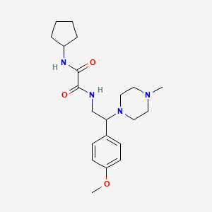 molecular formula C21H32N4O3 B2810763 N1-cyclopentyl-N2-(2-(4-methoxyphenyl)-2-(4-methylpiperazin-1-yl)ethyl)oxalamide CAS No. 903343-90-8