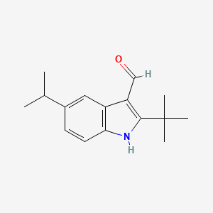 molecular formula C16H21NO B2810765 2-Tert-butyl-5-isopropyl-1H-indole-3-carbaldehyde CAS No. 588671-16-3