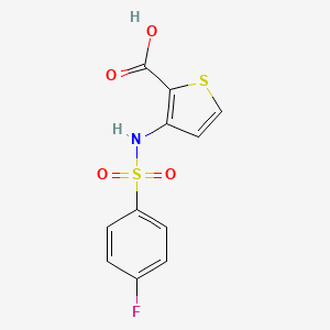 molecular formula C11H8FNO4S2 B2810779 3-{[(4-Fluorophenyl)sulfonyl]amino}thiophene-2-carboxylic acid CAS No. 926227-92-1