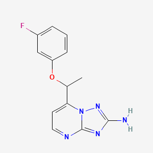 molecular formula C13H12FN5O B2810780 7-[1-(3-Fluorophenoxy)ethyl]-[1,2,4]triazolo[1,5-a]pyrimidin-2-amine CAS No. 477865-03-5
