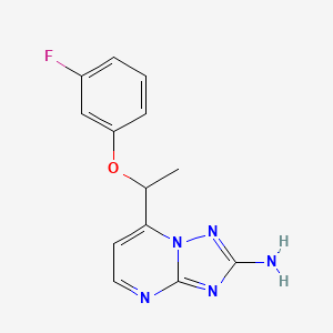 molecular formula C13H12FN5O B2810780 7-[1-(3-氟苯氧基)乙基]-[1,2,4]三唑并[1,5-a]嘧啶-2-胺 CAS No. 477865-03-5