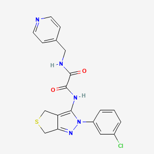 molecular formula C19H16ClN5O2S B2810783 N1-(2-(3-chlorophenyl)-4,6-dihydro-2H-thieno[3,4-c]pyrazol-3-yl)-N2-(pyridin-4-ylmethyl)oxalamide CAS No. 900010-92-6