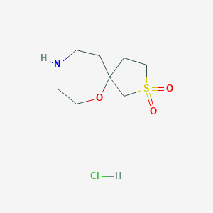 molecular formula C8H16ClNO3S B2810790 6-Oxa-2lambda6-thia-9-azaspiro[4.6]undecane 2,2-dioxide;hydrochloride CAS No. 2309460-62-4