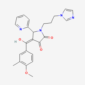 molecular formula C24H24N4O4 B2810795 1-(3-(1H-咪唑-1-基)丙基)-3-羟基-4-(4-甲氧基-3-甲基苯甲酰)-5-(吡啶-2-基)-1H-吡咯-2(5H)-酮 CAS No. 618878-57-2