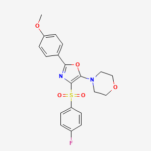 molecular formula C20H19FN2O5S B2810796 4-(4-((4-氟苯基)磺酰)-2-(4-甲氧基苯基)噁唑-5-基)吗啉 CAS No. 862256-06-2
