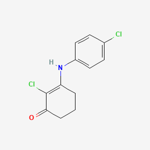 molecular formula C12H11Cl2NO B2810800 2-氯-3-((4-氯苯基)氨基)环己-2-烯-1-酮 CAS No. 1022891-20-8