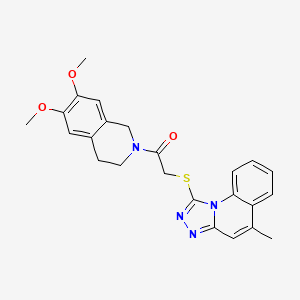B2810801 1-(6,7-dimethoxy-3,4-dihydro-1H-isoquinolin-2-yl)-2-[(5-methyl-[1,2,4]triazolo[4,3-a]quinolin-1-yl)sulfanyl]ethanone CAS No. 812685-79-3