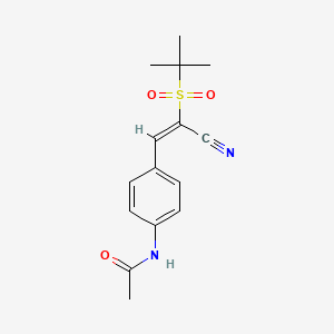 molecular formula C15H18N2O3S B2810806 N-[4-[(E)-2-tert-butylsulfonyl-2-cyanoethenyl]phenyl]acetamide CAS No. 1024726-20-2