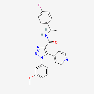 molecular formula C23H20FN5O2 B2810814 N-[1-(4-氟苯基)乙基]-1-(3-甲氧基苯基)-5-吡啶-4-基-1H-1,2,3-三唑-4-甲酰胺 CAS No. 1326866-54-9