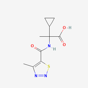 molecular formula C10H13N3O3S B2810818 2-Cyclopropyl-2-[(4-methyl-1,2,3-thiadiazol-5-yl)formamido]propanoic acid CAS No. 1152862-17-3