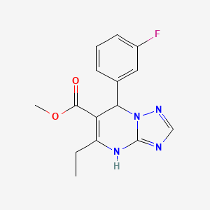 molecular formula C15H15FN4O2 B2810820 甲基-5-乙基-7-(3-氟苯基)-4,7-二氢-[1,2,4]三唑并[1,5-a]嘧啶-6-甲酸酯 CAS No. 725217-05-0