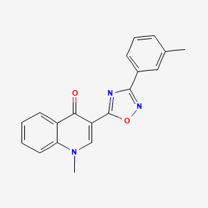 molecular formula C19H15N3O2 B2810821 1-methyl-3-(3-(m-tolyl)-1,2,4-oxadiazol-5-yl)quinolin-4(1H)-one CAS No. 1358332-26-9