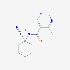 molecular formula C13H16N4O B2810826 N-(1-Cyanocyclohexyl)-4-methylpyrimidine-5-carboxamide CAS No. 2134014-89-2